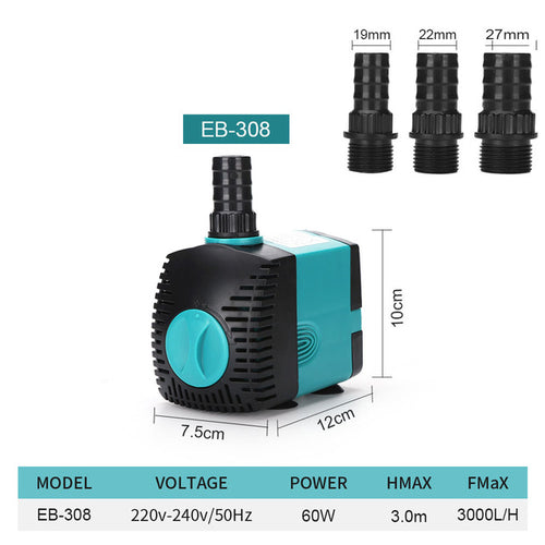 Submersible Water Fountain Pump Filter Fish Pond