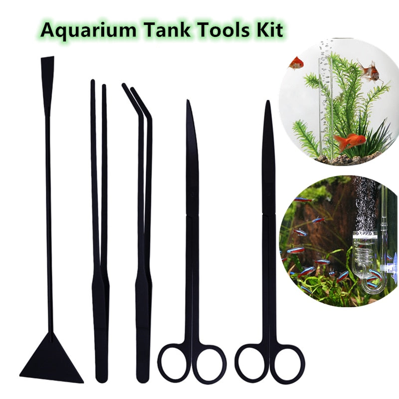 1/2/3/4/5pcs Aquarium Tank Tool Kit Aquascaping Fish Tank Aquatic