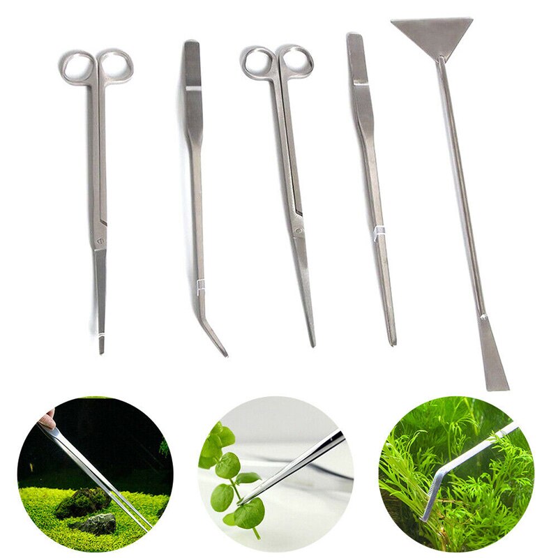 1/2/3/4/5pcs Aquarium Tank Tool Kit Aquascaping Fish Tank Aquatic