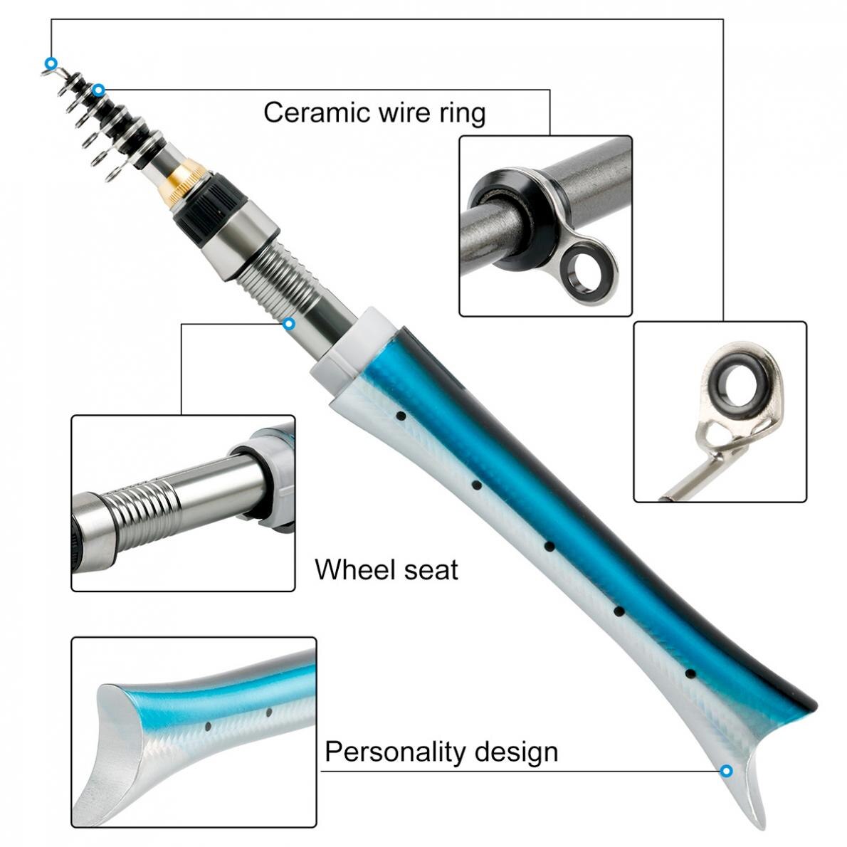 1.6m Telescopic Carbon Fishing Rod