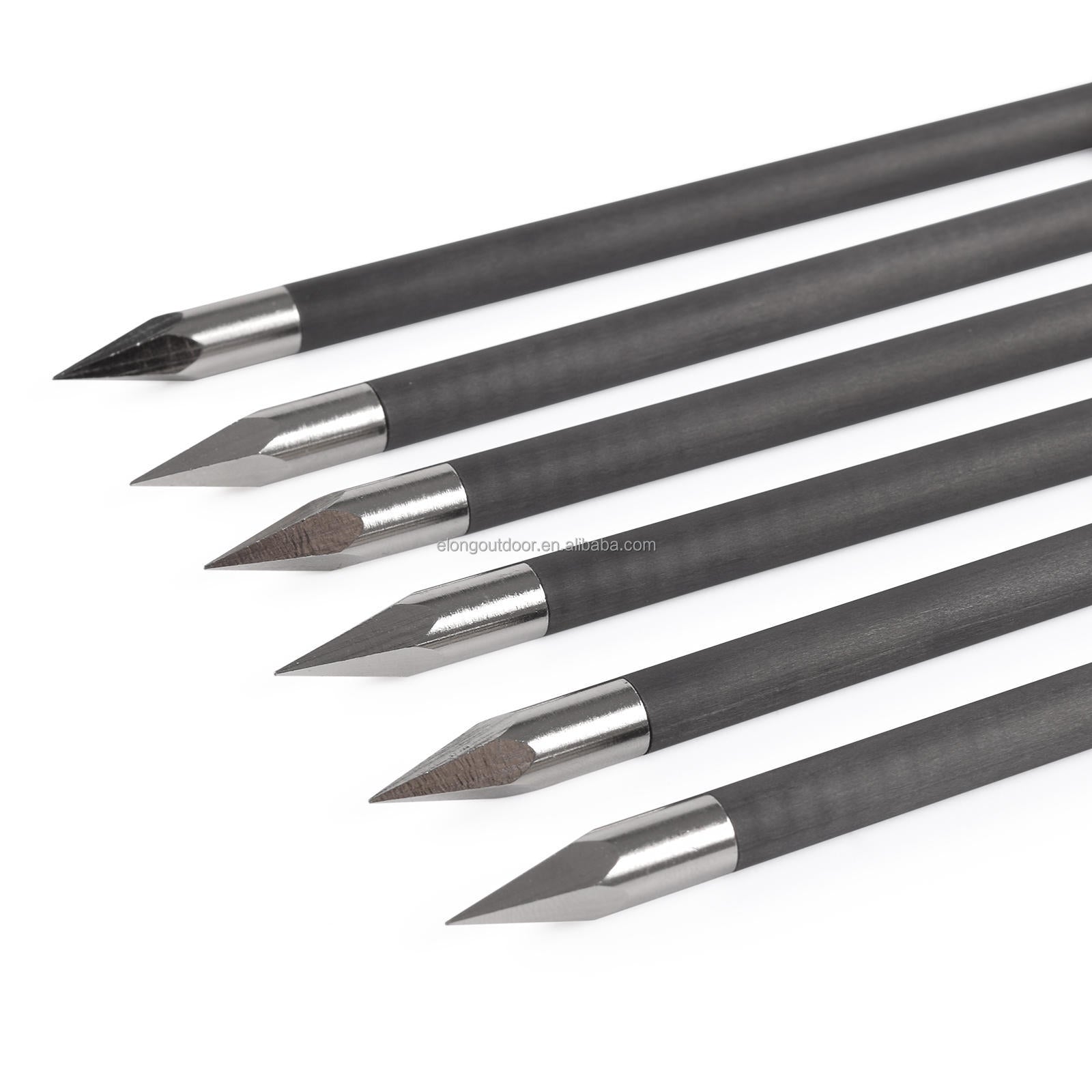 12/24pcs 6.3" pure  carbon Crossbow Bolts Arrows