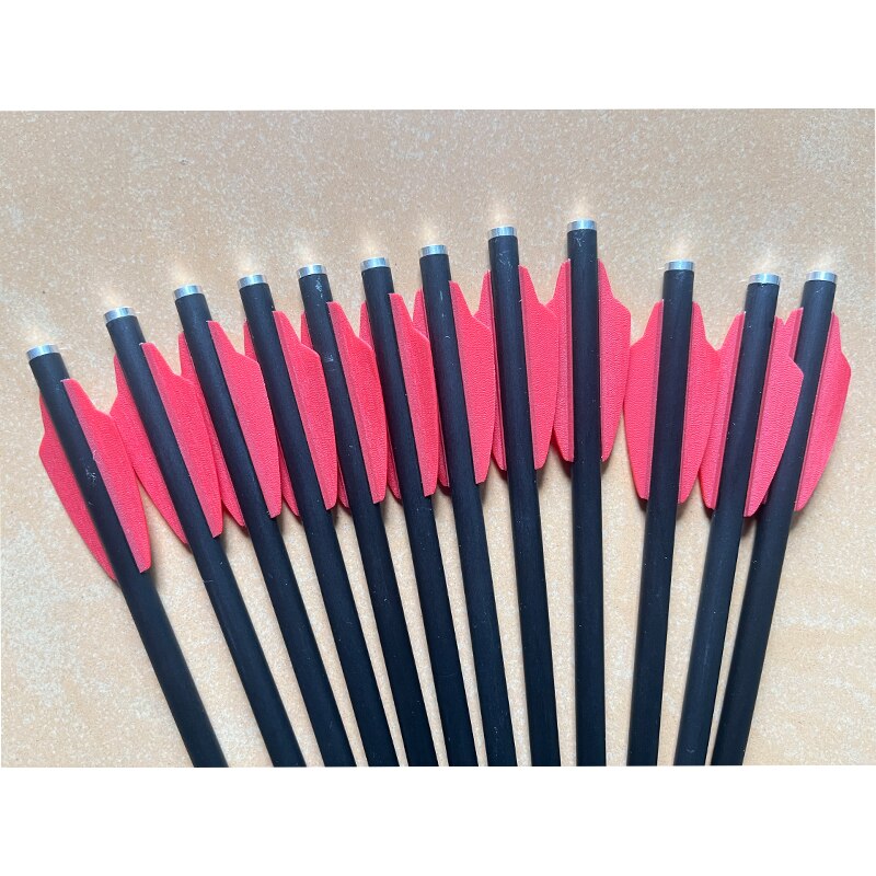 12/24pcs 6.3" pure  carbon Crossbow Bolts Arrows