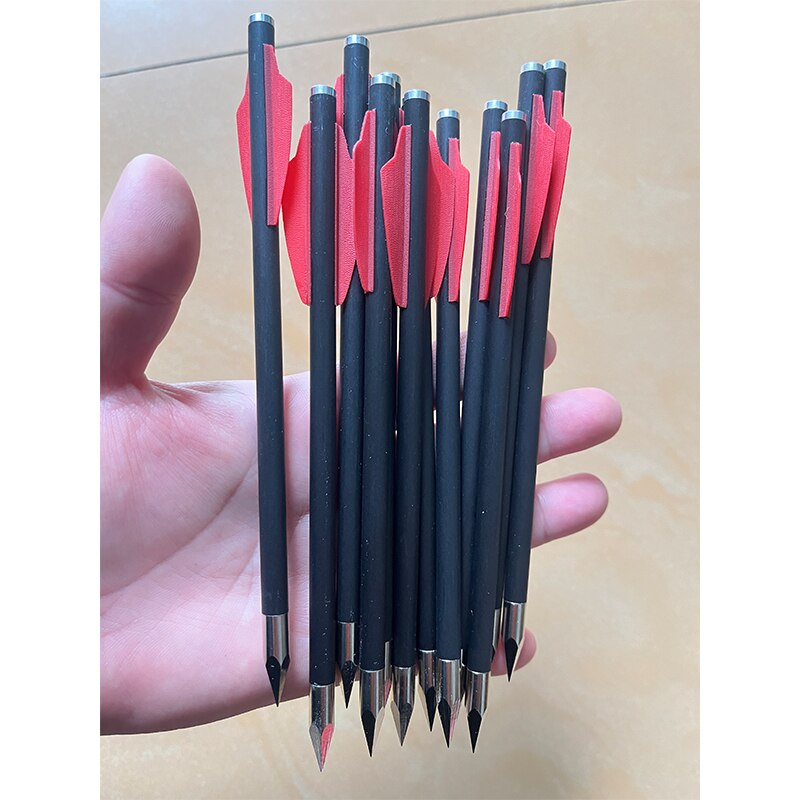 12/24pcs 6.3" pure  carbon Crossbow Bolts Arrows