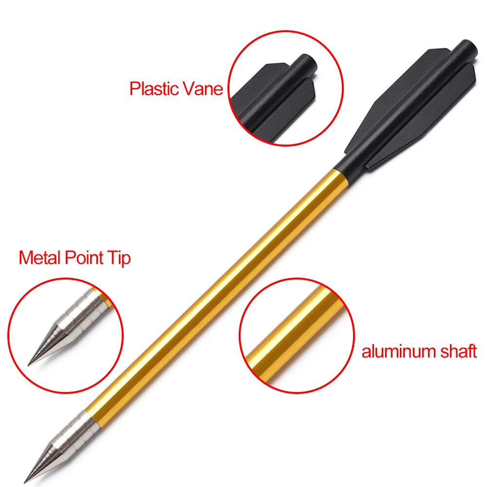 12pcs 6.3inch Golden Aluminum Archery