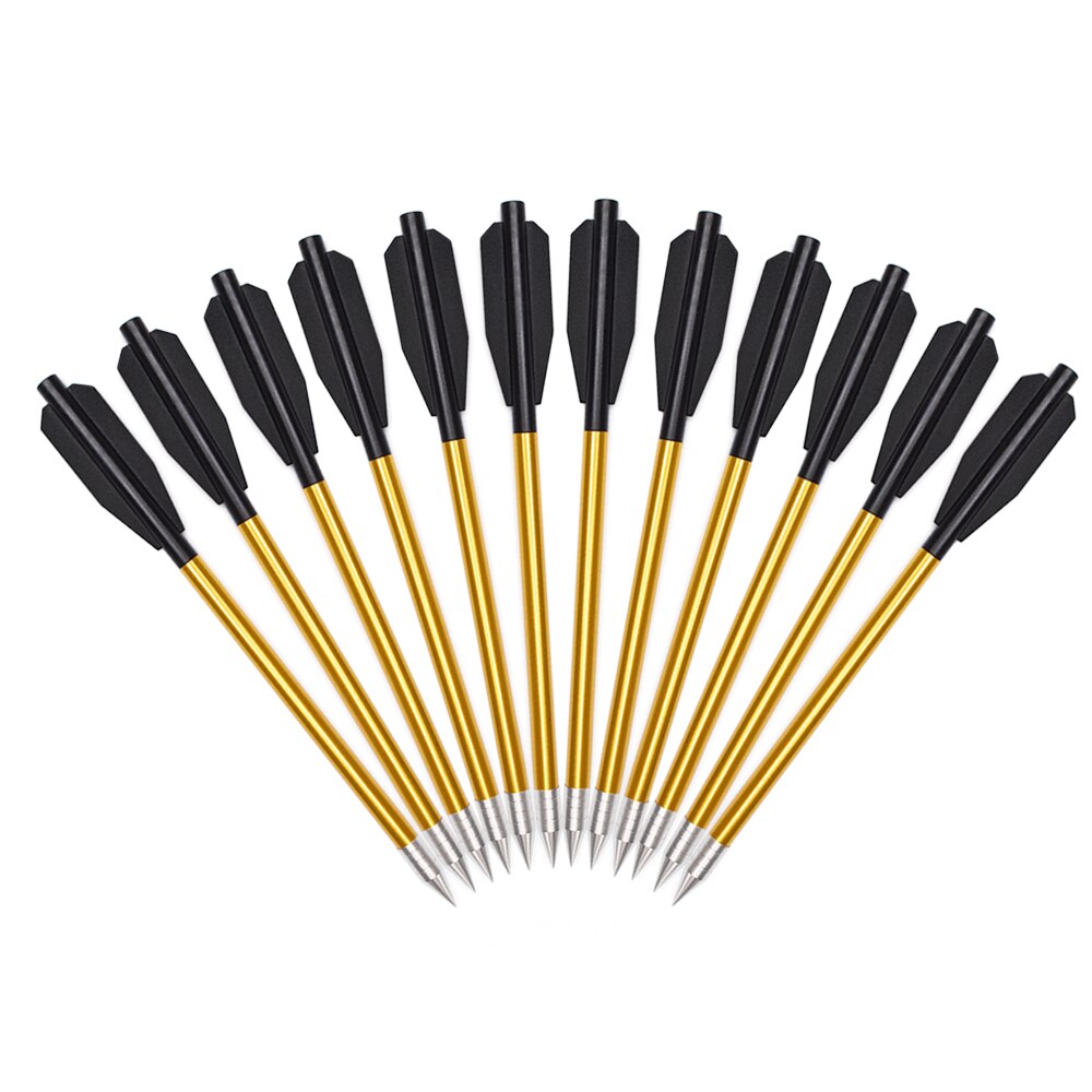 12pcs 6.3inch Golden Aluminum Archery