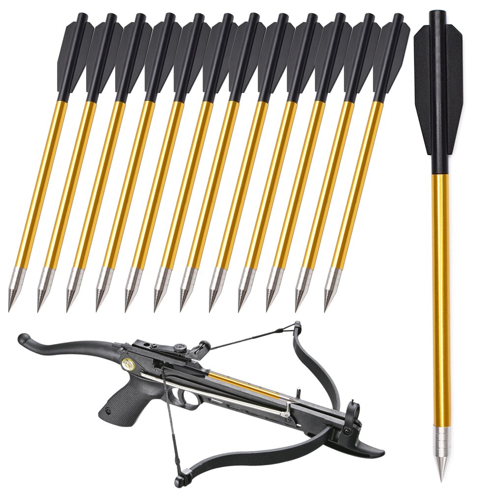 12pcs 6.3inch Golden Aluminum Archery
