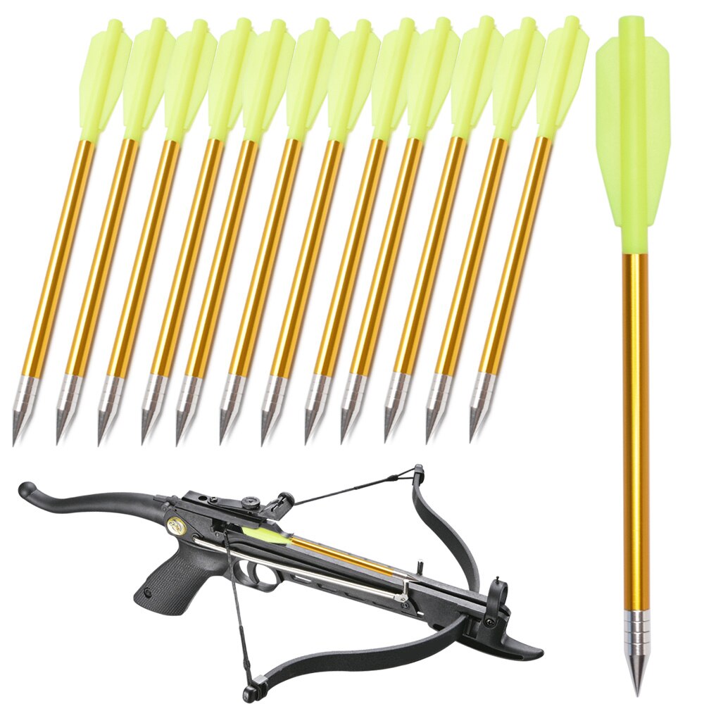 12pcs 6.3inch Golden Aluminum Crossbow