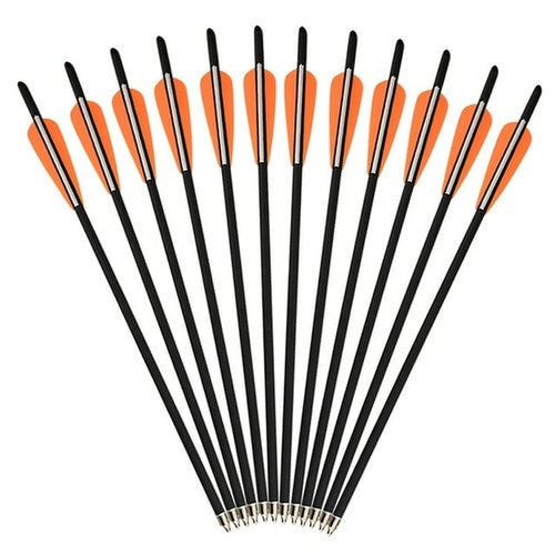 12pcs Archery Carbon Arrow 16/17/18/20/22inch