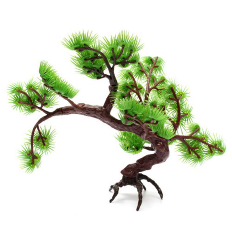 13CM Artificial Plastic Bonsai Pine Tree Fish Tank Aquarium Ornament