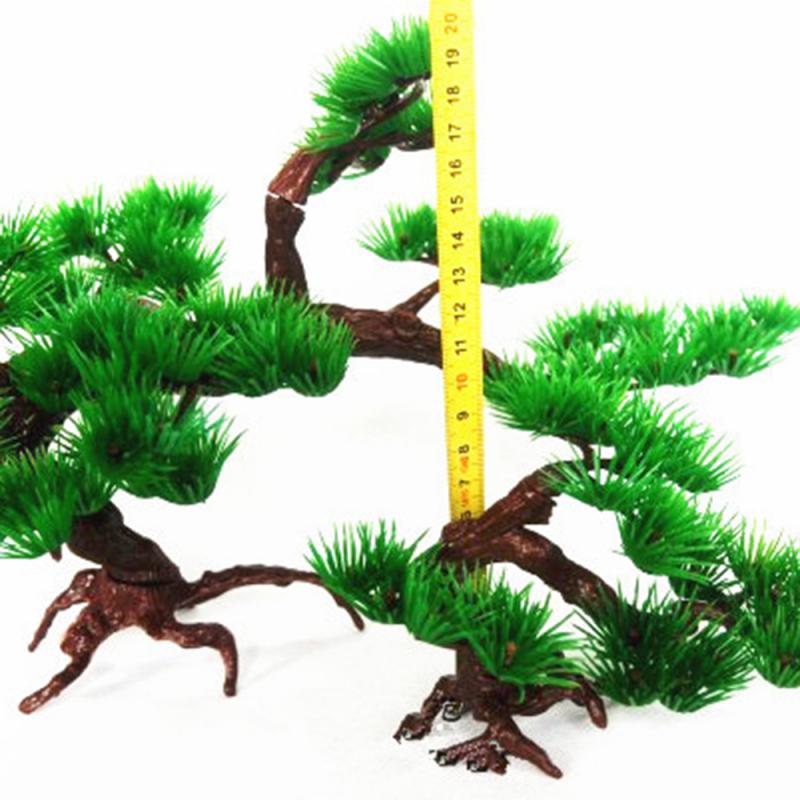 13CM Artificial Plastic Bonsai Pine Tree Fish Tank Aquarium Ornament