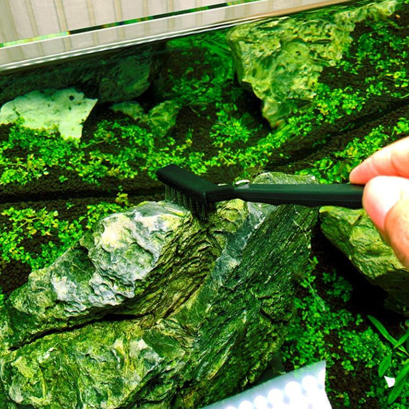 13cm Steel Wire Brush Aquarium Algae Cleaning Brush Nylon Brush
