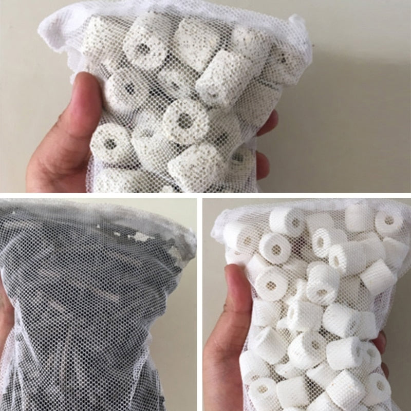 1pc Mesh Bag Acqurium Pond Filter Net Bag F Bio Ball Ammonia Aquarium