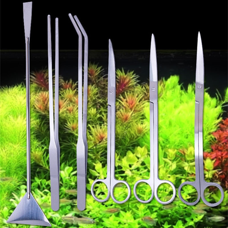 1pc Aquarium Tweezer Scissor Shover Cleaner Or Cleaning Tool Storage