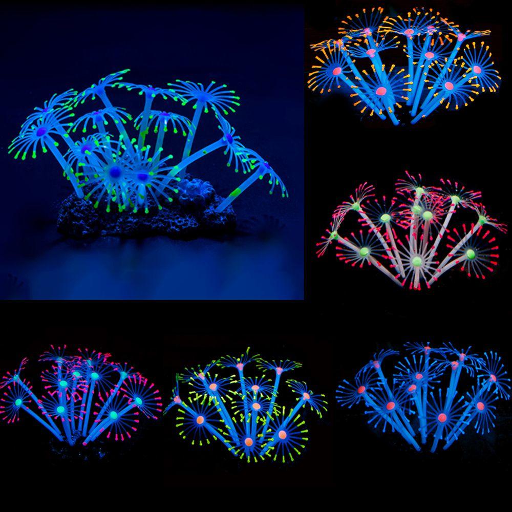 1Pc Silicone Glowing Artificial Fish Tank Aquarium Coral Plants