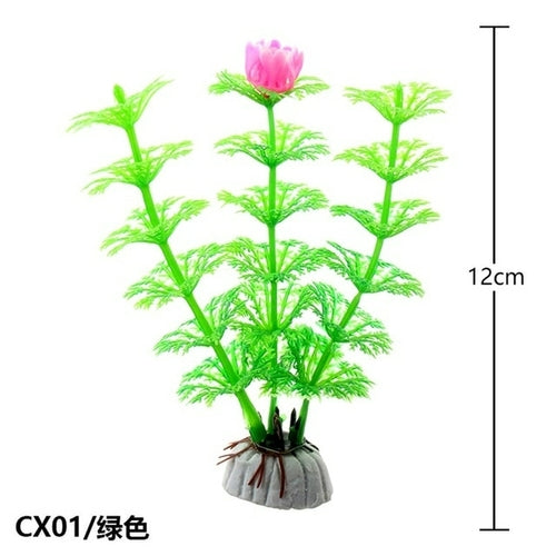 1pcs Mini 13cm Pvc Fish Tank Aquarium Decor Green Artificial Plastic