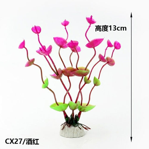 1pcs Mini 13cm Pvc Fish Tank Aquarium Decor Green Artificial Plastic