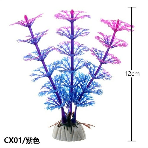 1pcs Mini 13cm Pvc Fish Tank Aquarium Decor Green Artificial Plastic