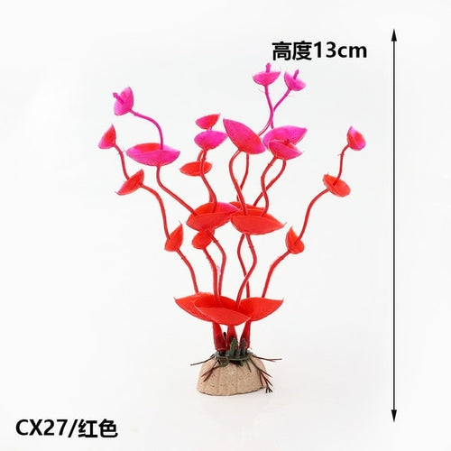 1pcs Mini 13cm Pvc Fish Tank Aquarium Decor Green Artificial Plastic