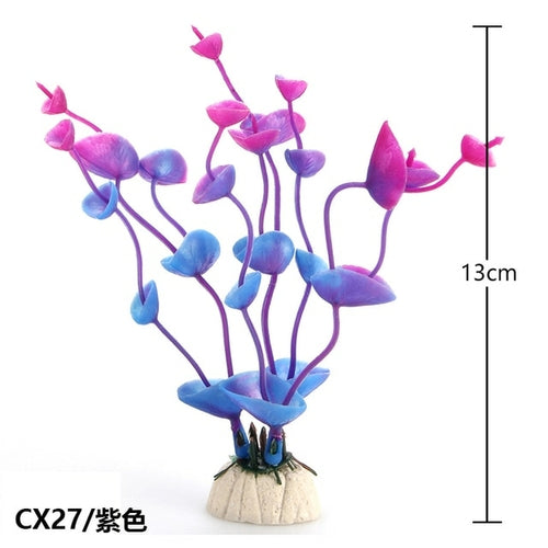 1pcs Mini 13cm Pvc Fish Tank Aquarium Decor Green Artificial Plastic