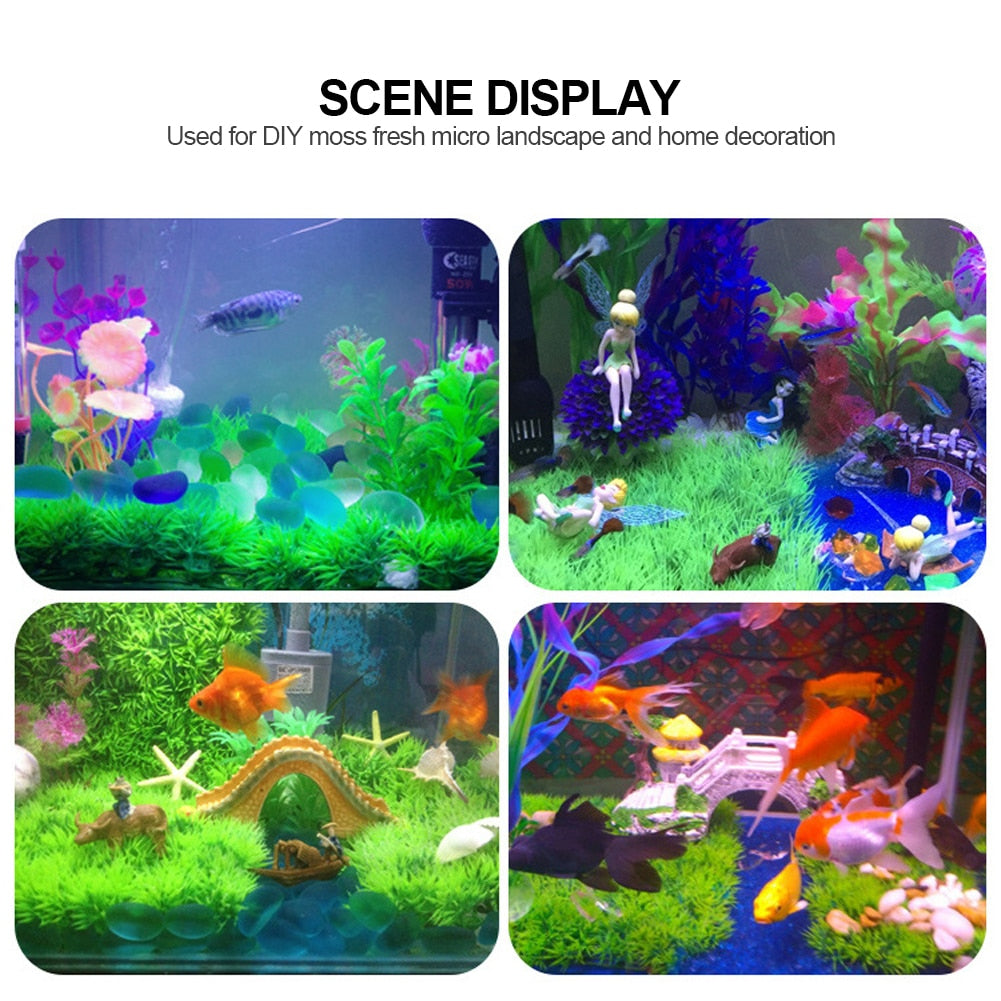 25*25cm Eco Friendly Aquarium Ornaments Artificial Water Plastic Green