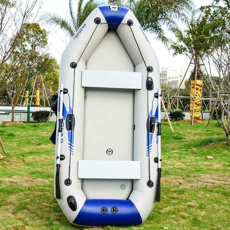 3 Person 230 Cm Inflatable Fishing Boat Rowing Kayak Canoe Hovercraft