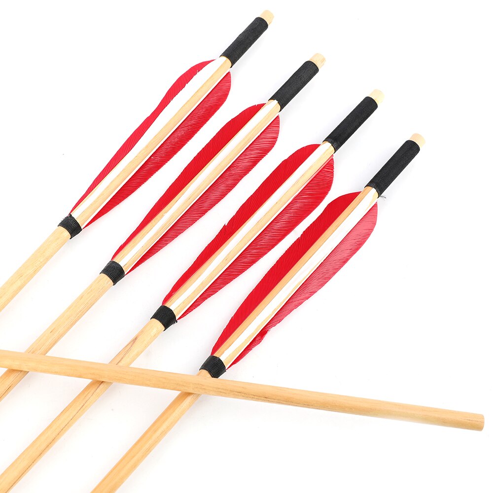 6/12/24pcs 31.5 Inch Wooden Arrows Diameter 8mm