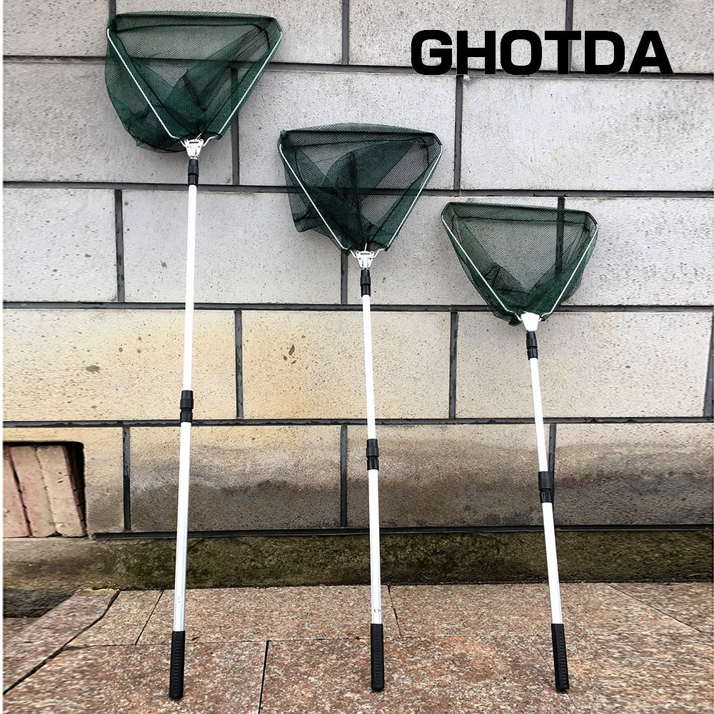 Aluminum Alloy 150/170/210cm Retractable Fishing Net