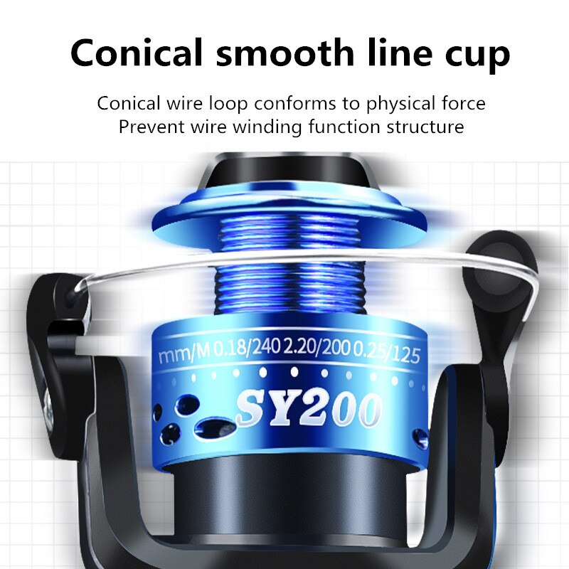 Fishing Reel Spinning 200 Type Metal Spool