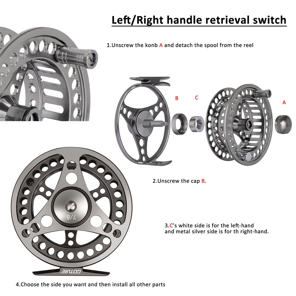 Goture Fly Fishing Reel CNC Machined