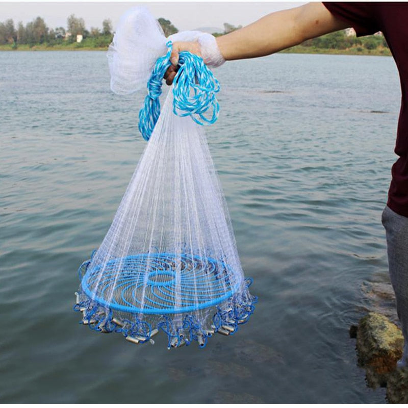 Lawaia Hand Cast Net Aluminum Or Blue Plastic Ring