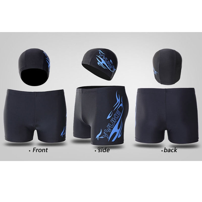 Men's Swimsuit With Hat Beach Sport Swim Trunks