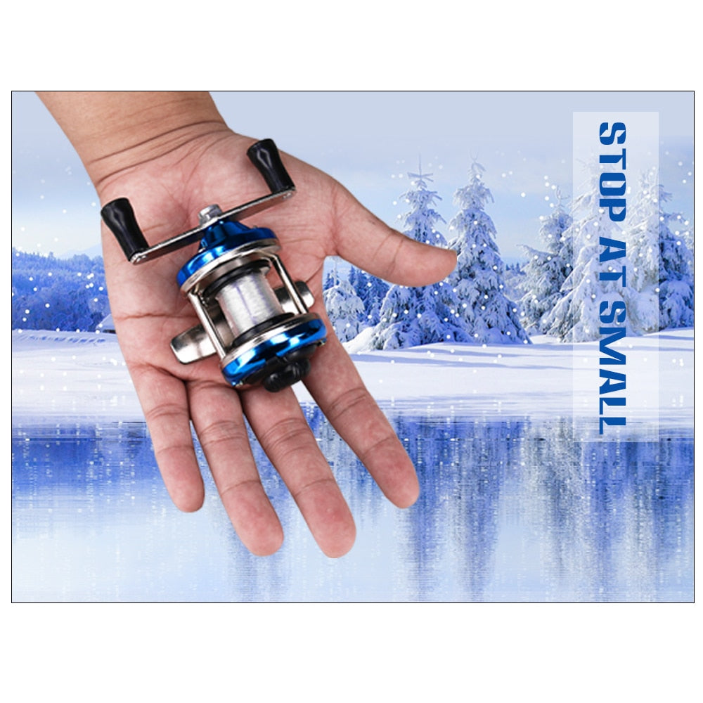 Mini Metal/Plasticl Drum Fishing wheel