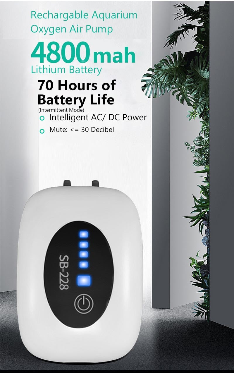 New 4800mah Aquarium Oxygen Air Pump