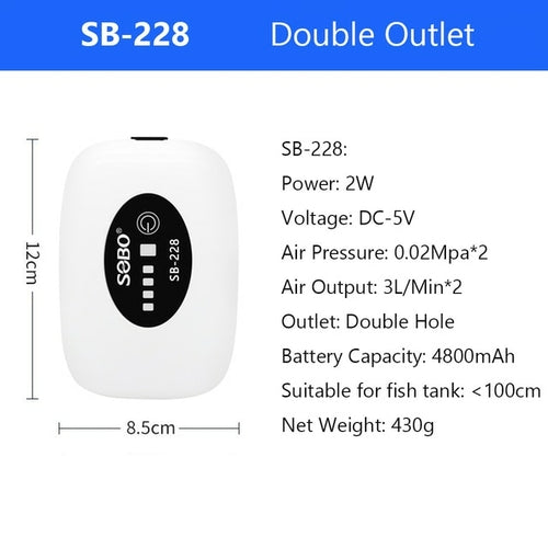New 4800mah Aquarium Oxygen Air Pump