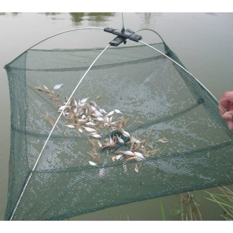 Portable 60*60cm Folding Fishing Net Nylon