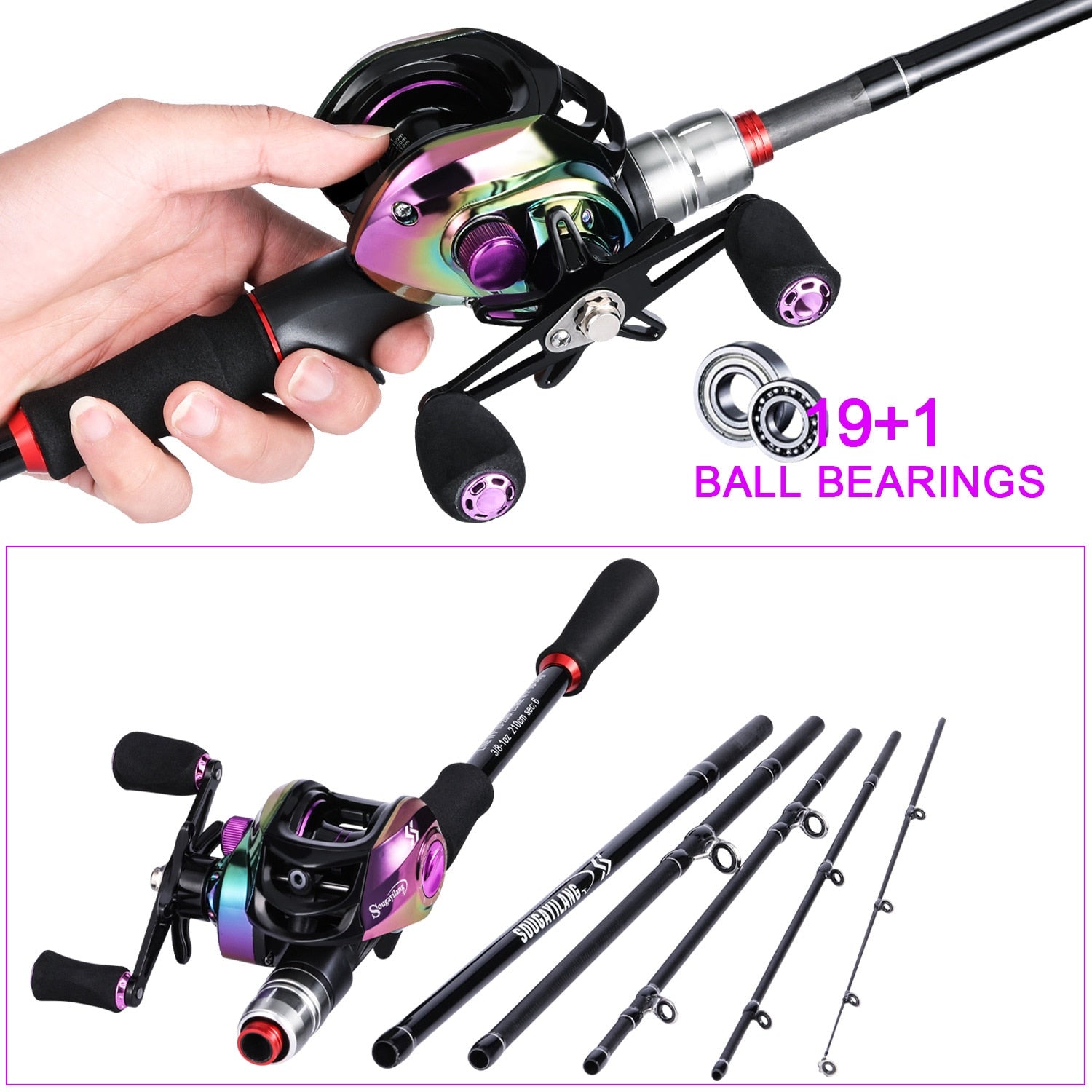 Power Carbon Fiber Baitcsting 5/6sections Rod