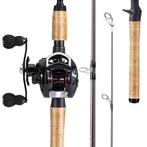 Cork Handle Fishing Rod and Casting Reel Combo