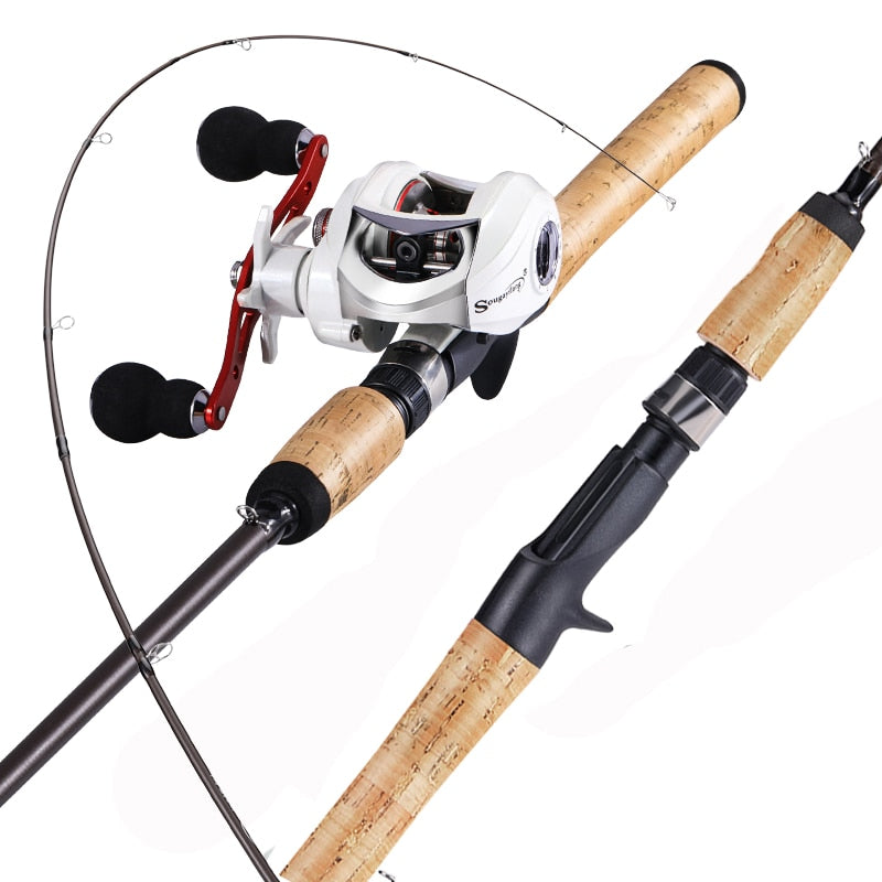 Cork Handle Fishing Rod and Casting Reel Combo