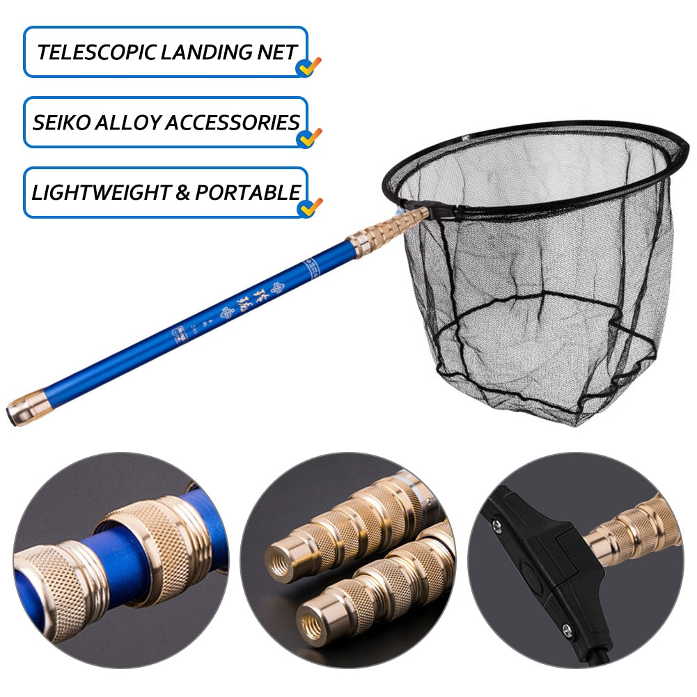 Telescopic Landing Net Triangle Folding