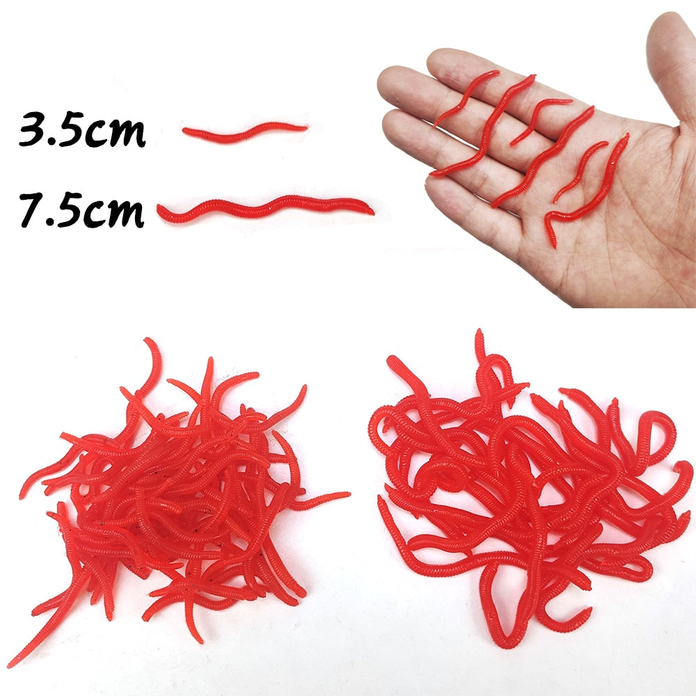 Lifelike Red Worm Soft Lure Earthworm