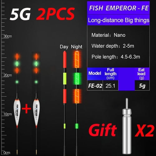 2Pcs/Lot Summer Fishing LED Night Luminous Electronic Float Buoy Large