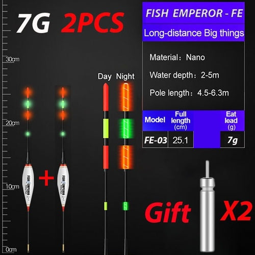 2Pcs/Lot Summer Fishing LED Night Luminous Electronic Float Buoy Large