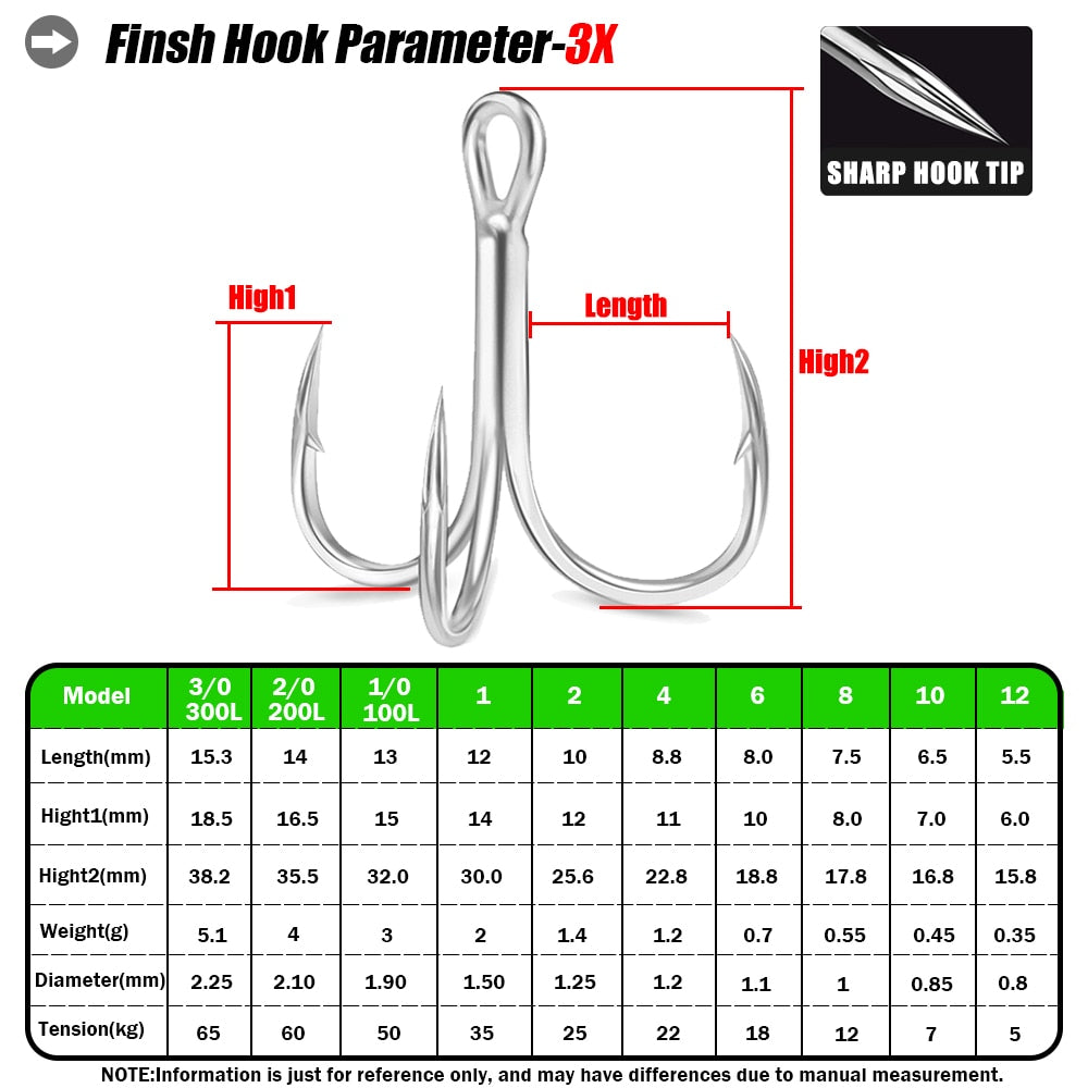 Super Strong Treble Hooks Fishing Tackle