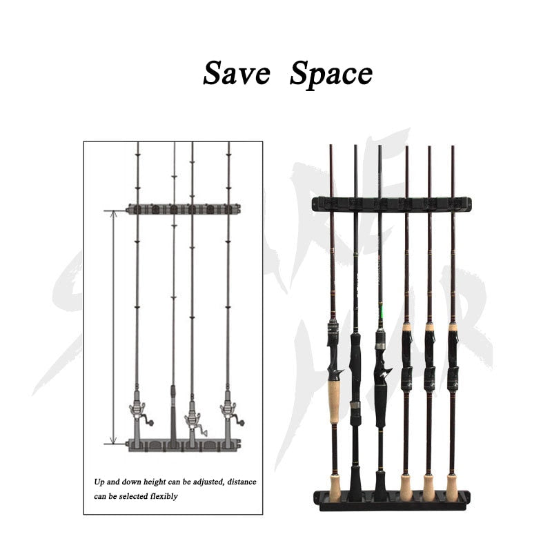 Fishing Vertical 6-rod Rack Fishing Pole Holder