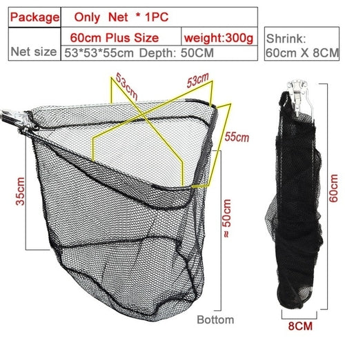 BAKAWA 3m 4m Fishing Hand Net Fly Folding Telescopic High Carbon Rock