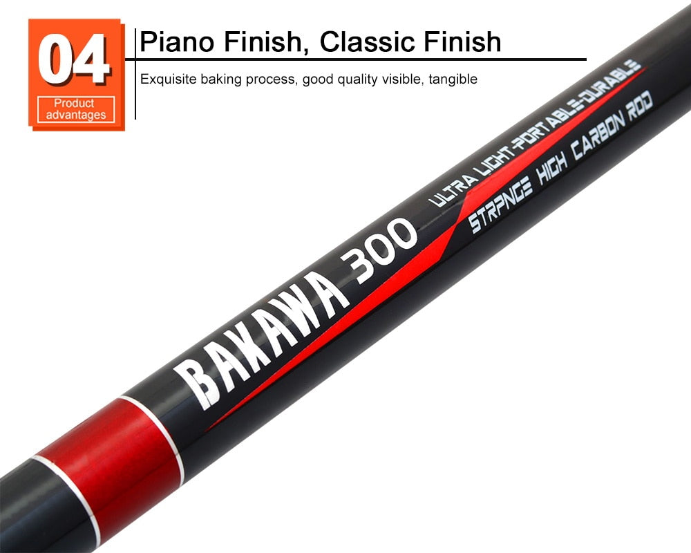 BAKAWA 3m 4m Fishing Hand Net Fly Folding Telescopic High Carbon Rock