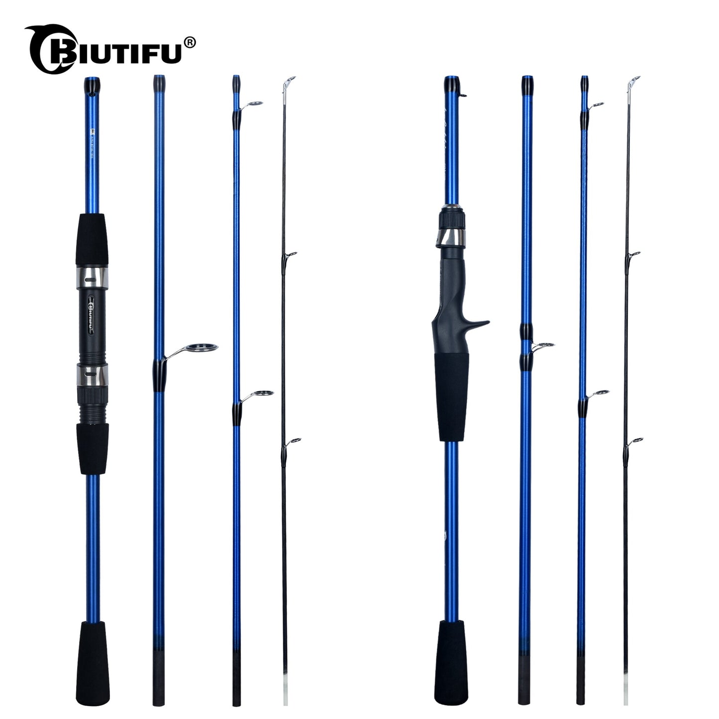 Spinning Travel Carbon  Section Fishing Rods