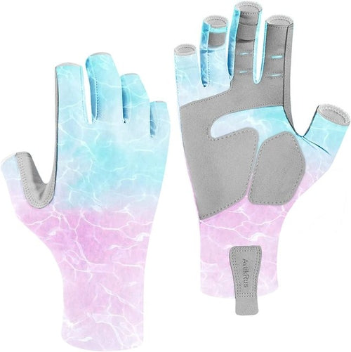 Aventik Upf 50+ Fishing Gloves- Fingerless Sun Protection Fishing