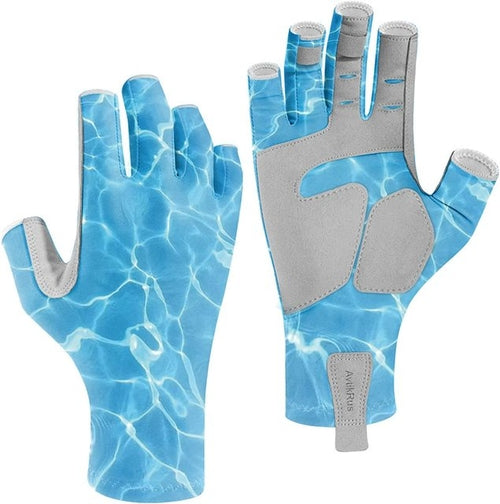 Aventik Upf 50+ Fishing Gloves- Fingerless Sun Protection Fishing