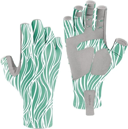 Aventik Upf 50+ Fishing Gloves- Fingerless Sun Protection Fishing